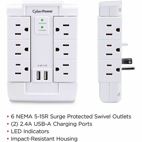 Parasurtenseur professionnel CyberPower CyberPower CSP600WSURC2 à 6 prises