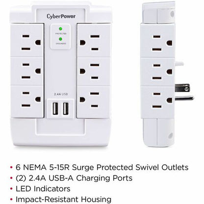 Parasurtenseur professionnel CyberPower CyberPower CSP600WSURC2 à 6 prises