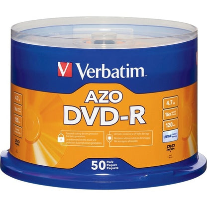 Verbatim AZO DVD-R 4.7GB 16X with Branded Surface - 50pk Spi