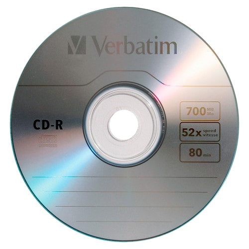 Verbatim CD-R 700MB 52X with Branded Surface - 10pk Slim Cas