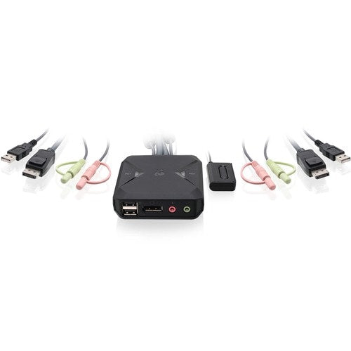 CONMUTADOR KVM CON CABLE DISPLAYPORT USB DE 2 PUERTOS