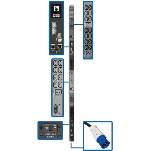 Unité de distribution d'alimentation Tripp Lite by Eaton PDU3EVN6G60B 48 prises - Surveillée - CEI 60309