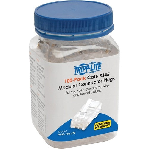 Fiche modulaire RJ45 Cat6 Tripp Lite par Eaton pour conducteur UTP toronné rond 4