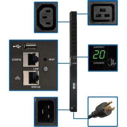 Unité de distribution d'alimentation Tripp Lite by Eaton PDUMNV20HV2LX à 20 prises - Surveillée - NEMA L6-
