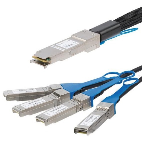 Cable de conexión directa de 1 m QSFP+ a 4 SFP+ compatible con MSA de StarTech.com sin codificar