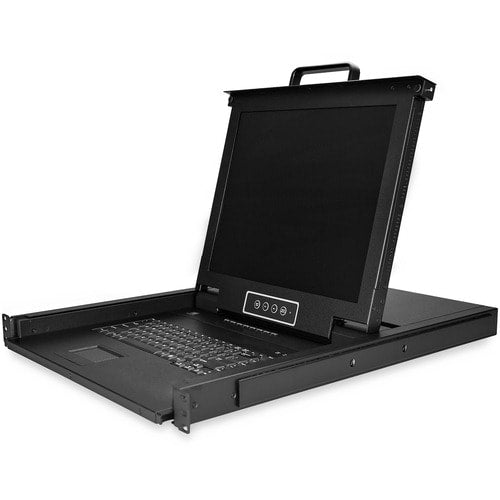 CONSOLA KVM DE 8 PUERTOS PARA MONTAJE EN RACK, SOPORTE PARA LCD DE 17 PULGADAS, PIEZAS Y CABLES INCLUIDOS