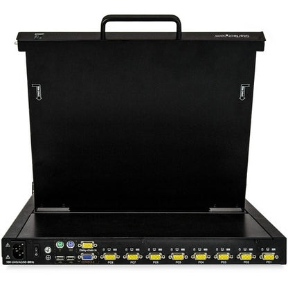CONSOLA KVM DE 8 PUERTOS PARA MONTAJE EN RACK, SOPORTE PARA LCD DE 17 PULGADAS, PIEZAS Y CABLES INCLUIDOS