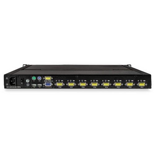 CONSOLA KVM DE 8 PUERTOS PARA MONTAJE EN RACK, SOPORTE PARA LCD DE 17 PULGADAS, PIEZAS Y CABLES INCLUIDOS