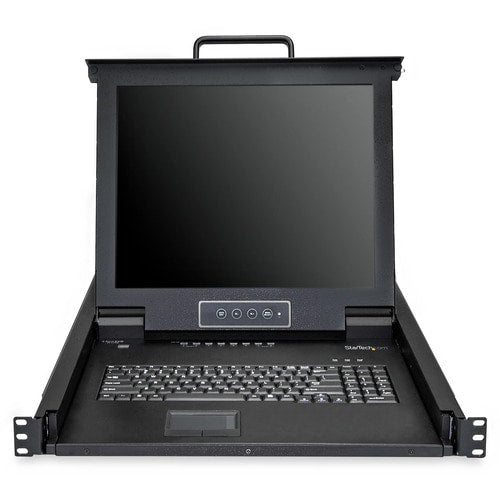 CONSOLA KVM DE 8 PUERTOS PARA MONTAJE EN RACK, SOPORTE PARA LCD DE 17 PULGADAS, PIEZAS Y CABLES INCLUIDOS