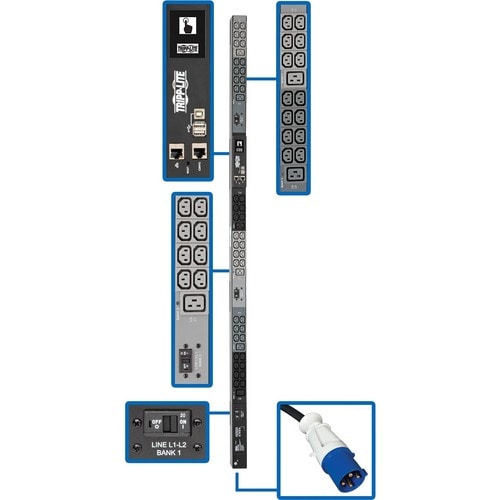 Unité de distribution d'alimentation Tripp Lite by Eaton PDU3EVN10G60B 48 prises - Surveillée - CEI 6030