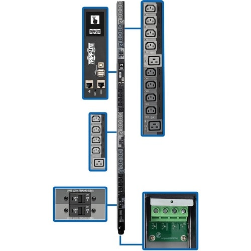Unité de distribution d'alimentation Tripp Lite by Eaton PDU3XEVSRHWB 30 prises - Commutée - Câblée
