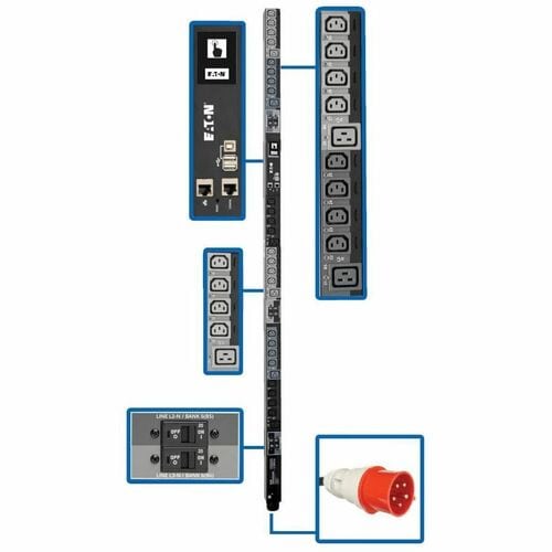 Unité de distribution d'alimentation Tripp Lite by Eaton PDU3XEVSR6G32B 30 prises - Commutée - CEI 6030