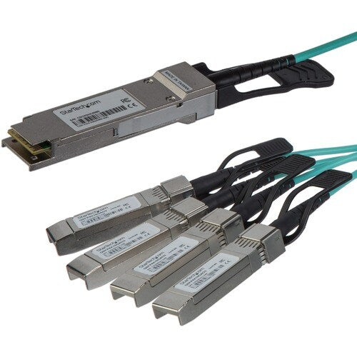 Cable de conexión AOC de StarTech.com para Cisco QSFP-4X10G-AOC10M - 15 m 40 G 1 conector QSFP+
