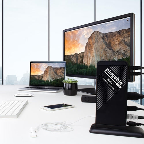 Plugable USB C Docking Station with Charging, Comp