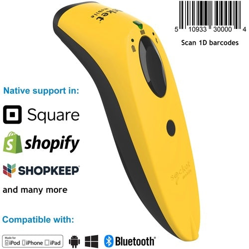 Socket Mobile SocketScan® S730, lecteur de codes-barres laser, jaune - Connexion sans fil