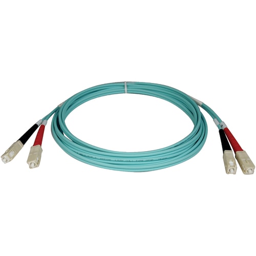 Câble de raccordement à fibre optique Tripp Lite 10 Gb Aqua Duplex multimode 50/125