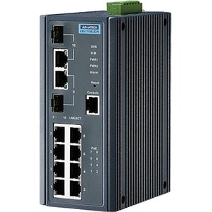 8 puertos 10/100 Mbps POE/POE+ + 2 GBE Combo Capa 2 Red industrial gestionada