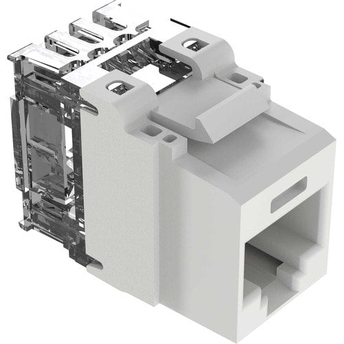 Module de prise jack Panduit UTP RJ45 Cat 6A Keystone Punchdown, blanc - Quantité minimale de commande