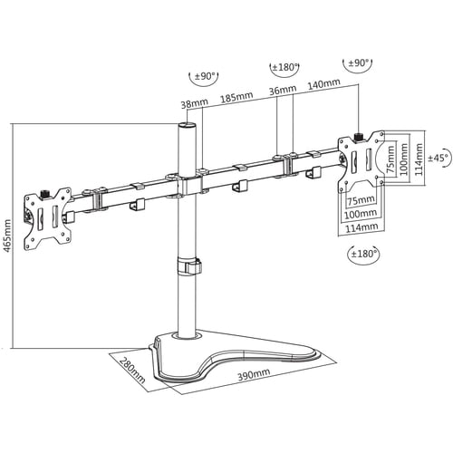 Support pour écran de bureau double V7