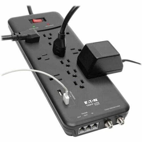 Tripp Lite Surge Protector Power Strip 12 Outlets, 2 USB Charging Port