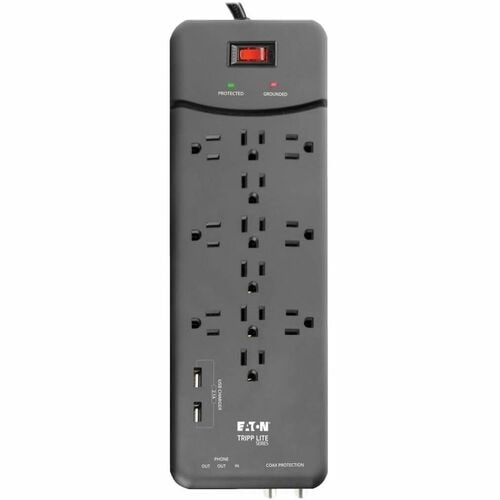 Tripp Lite Surge Protector Power Strip 12 Outlets, 2 USB Charging Port