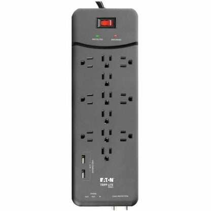 Tripp Lite Surge Protector Power Strip 12 Outlets, 2 USB Charging Port