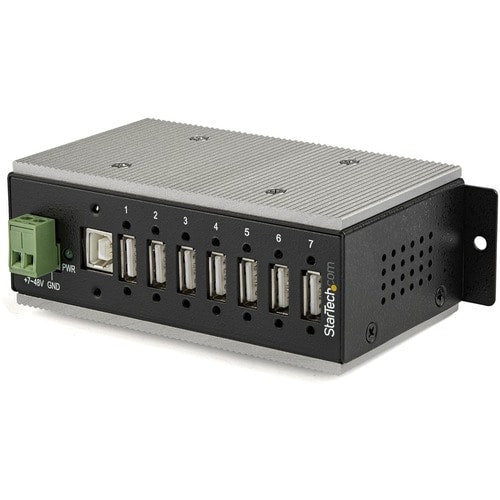 StarTech.com 7 Port USB 2.0 Hub - Metal Industrial USB Hub (USB-A to 7 USB