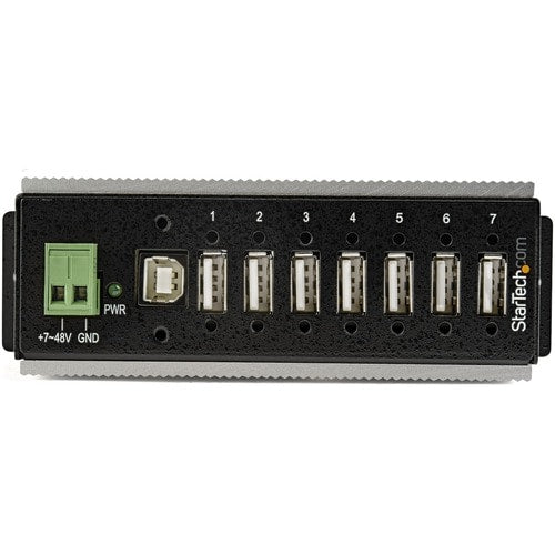 StarTech.com 7 Port USB 2.0 Hub - Metal Industrial USB Hub (USB-A to 7 USB