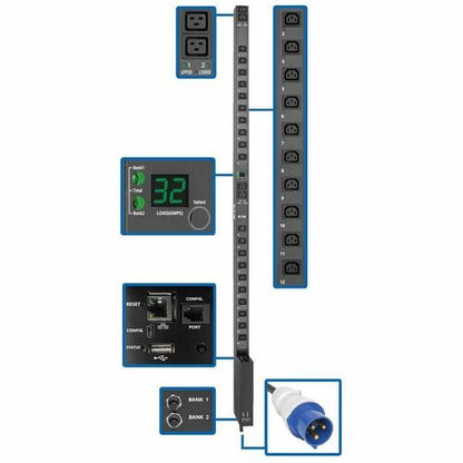 Tripp Lite by Eaton PDUMV32HVNETLX 7.4kW Single-Phase Switched PDU - S