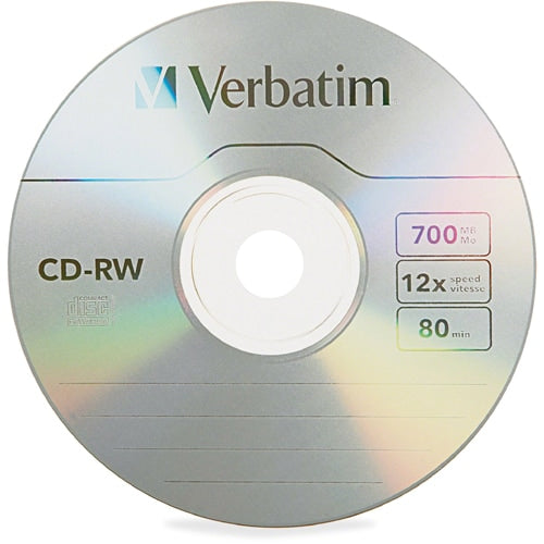 Support CD réinscriptible Verbatim 95156 - CD-RW - 12x - 700 Mo -
