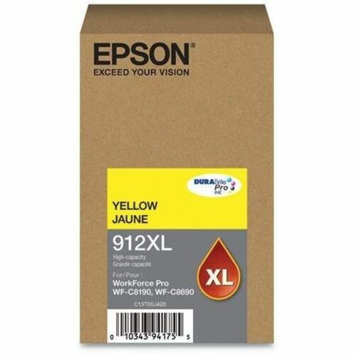 Cartucho de tinta amarilla de alta capacidad Durabrite T912 / WF-C8690 WF-C8190