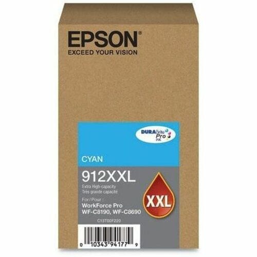Cartouche d'encre cyan extra haute capacité Durabrite T912/WF-C8690 WF-C8