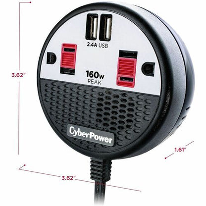 Cyber Power CyberPower CPS160PPB2U 160W Power Inverter - Black/Red - I