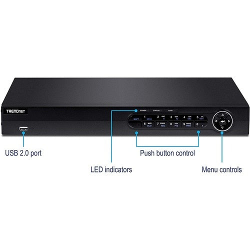NVR PoE+ H.264/H.265 de 16 canales TRENDnet - NVR PoE+ 4K UHD de 16 canales