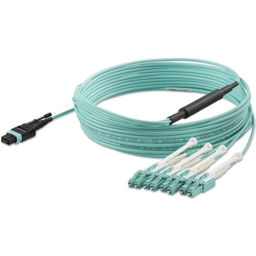 StarTech.com - Cable de fibra óptica multimodo OM3 dúplex de 5 m (16,4 pies) MTP(F)/PC a 4 LC/PC