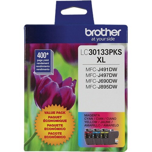 Lot de 3 cartouches d'encre colorées pour imprimantes tout-en-un Brother