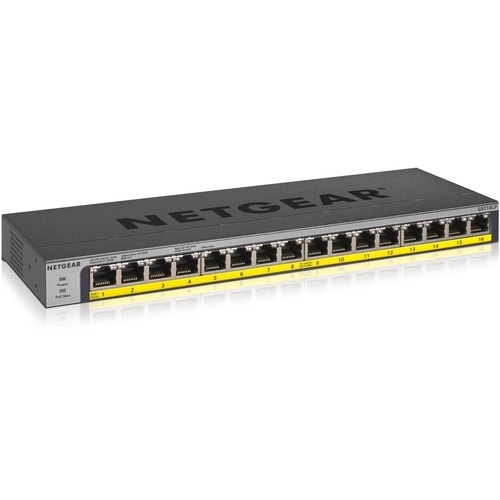 Switch estándar de 16 puertos PoE/PoE+ GB ENET sin gestión, 76 vatios de potencia