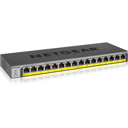 Switch estándar de 16 puertos PoE/PoE+ GB ENET sin gestión, 183 vatios de potencia