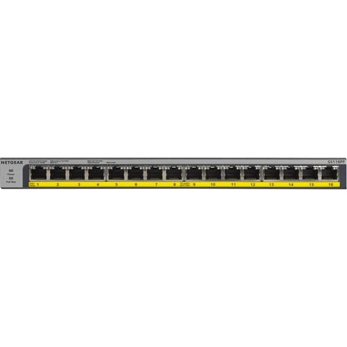 Switch estándar de 16 puertos PoE/PoE+ GB ENET sin gestión, 183 vatios de potencia
