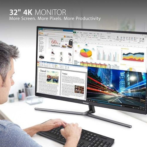 Pantalla Viewsonic de 32", panel MVA, resolución de 3840 x 2160 - 31,5" visibles - Multi