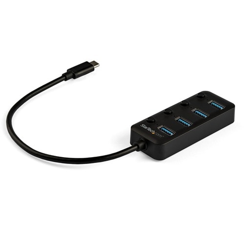 Concentrador USB C de 4 puertos StarTech.com - 4 puertos USB 3.0 tipo A con interruptores de encendido y apagado individuales