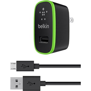 Cargador de pared USB-A de 12 W de Belkin + USB-A a Micro