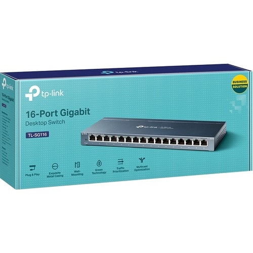 16PORT GB DESKTOP SWITCH 16 10/100/1000MB RJ45 32GB SWTCHNG CAP
