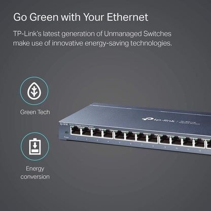 16PORT GB DESKTOP SWITCH 16 10/100/1000MB RJ45 32GB SWTCHNG CAP
