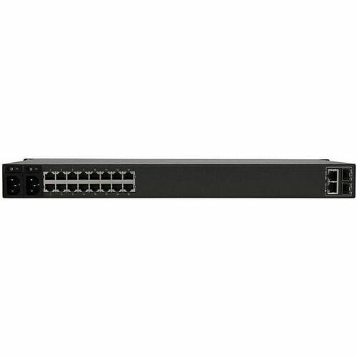 Serveur de console série 16 ports, 2 ports USB, double GBE, 16 Go de mémoire flash 1U