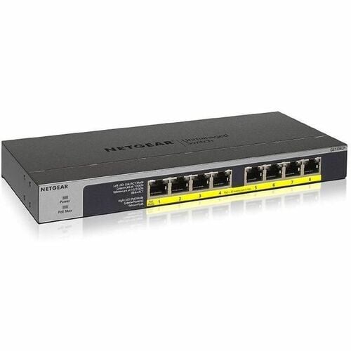 8PORT UNMANAGED GB ENET POE+ RJ45 STDALN SWITCH