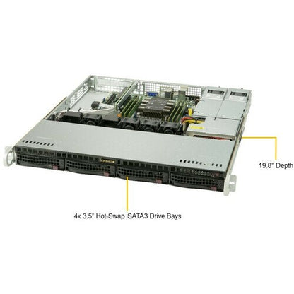 Supermicro SuperServer 5019P-MR Server Barebone System - 1U Rack-mount
