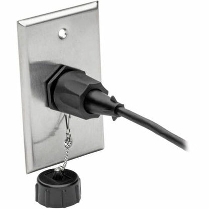 Placa de pared de mamparo RJ45 N206-FP01-IND de Tripp Lite by Eaton, 1 corte, industrial, de metal.