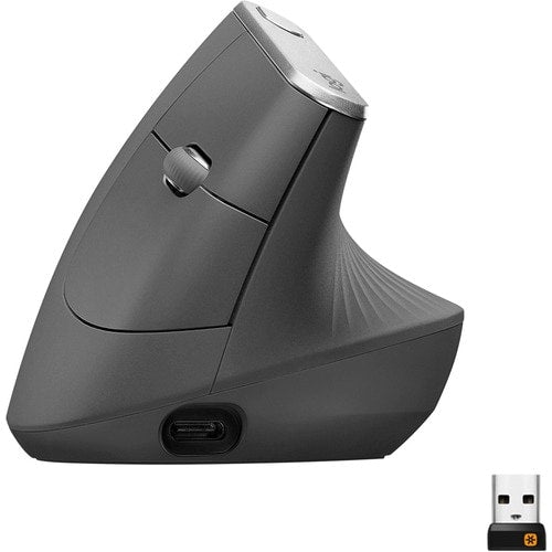 Ratón ergonómico vertical avanzado Logitech MX - Óptico - Cable/Inalámbrico