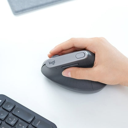 Ratón ergonómico vertical avanzado Logitech MX - Óptico - Cable/Inalámbrico